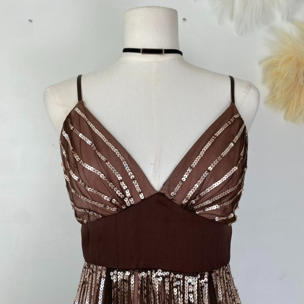 Adrianna Papell Womens Y2K Whimsigoth Fairy‎ Babydoll Dress Size 8 Sequins Hoco - Picture 2 of 16